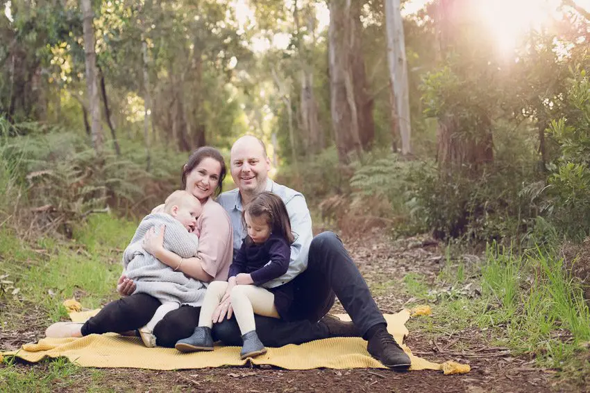 Warrnambool family photography in gum tree setting