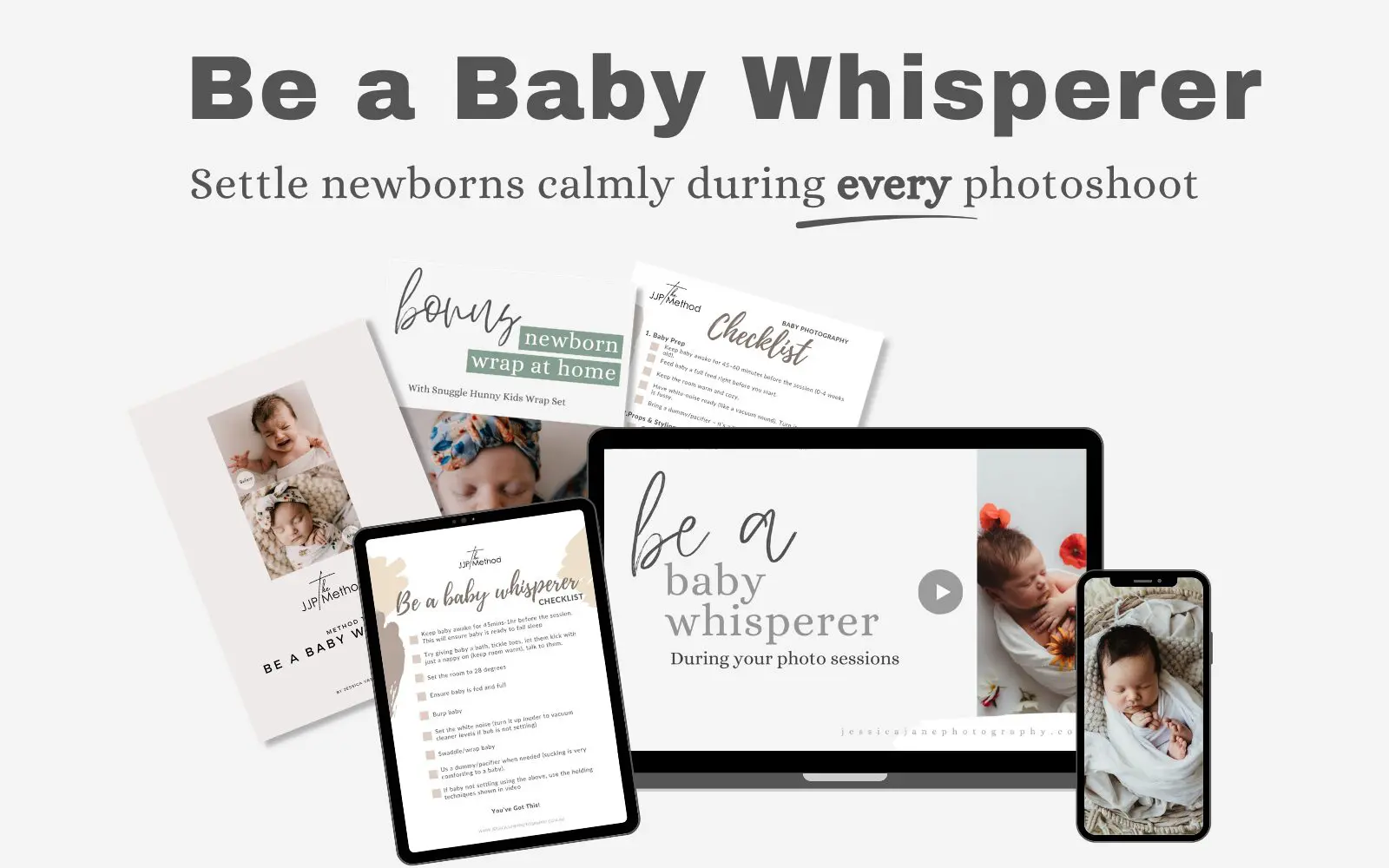 Calm newborn baby photography tutorial