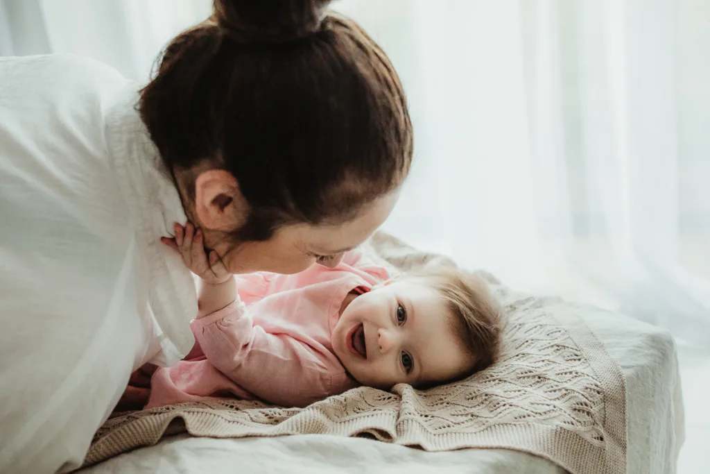 baby and mum photography window light